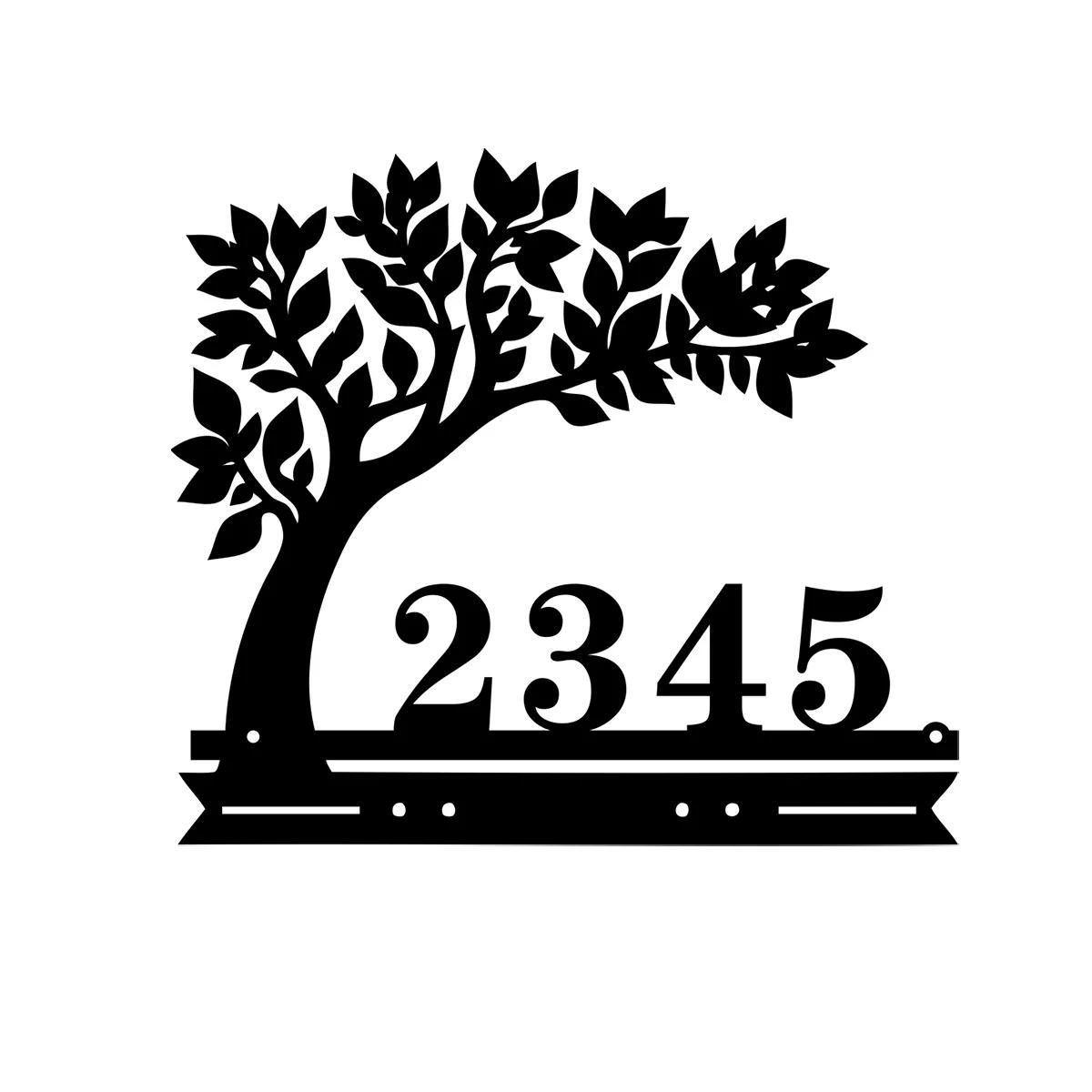 

Metal Tree of Life Address Sign, House Number Plaque, Outdoor Decor Weatherproof чёрный