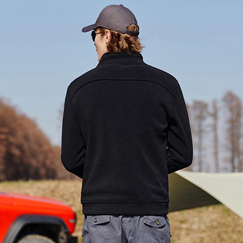 JEEP Men's Fleece Lined Stand Collar Zip-Up Sweatshirt Jacket
