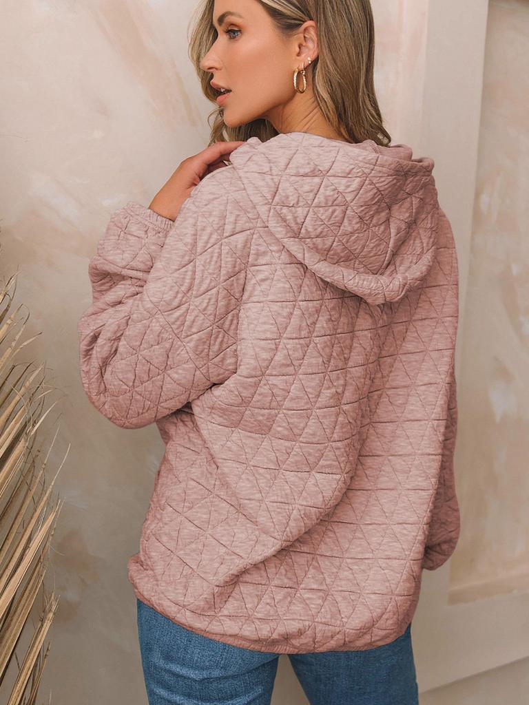 2025 European & American Women's Casual Solid Color Hooded Sweatshirt - Autumn/Winter Collection