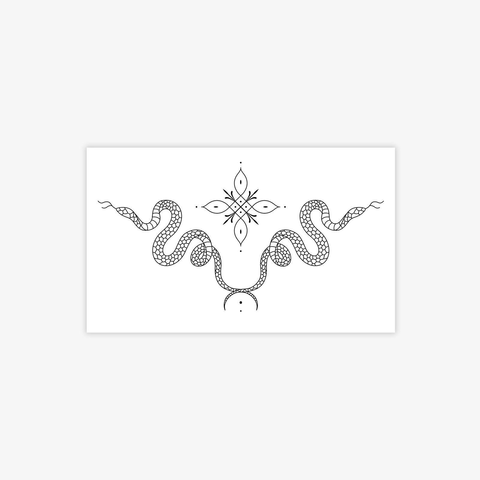 Snake, Line Totem Tattoo Sticker Waterproof Lasting Premium Sense Sexy Temporary Tattoo Sticker 15*9