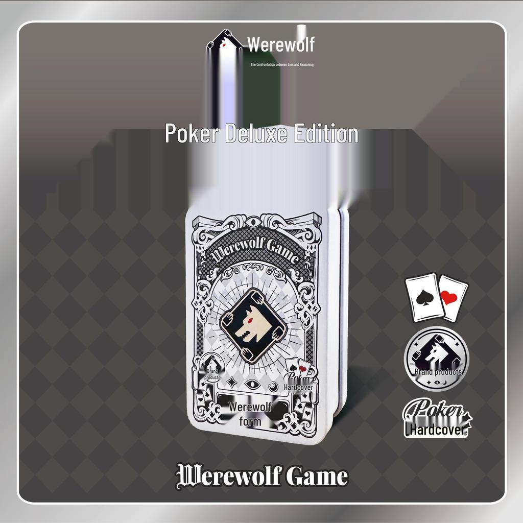 Werewolf Poker Cards Deluxe Tin: 2-in-1 Classic Board Game for 2-12 Players
