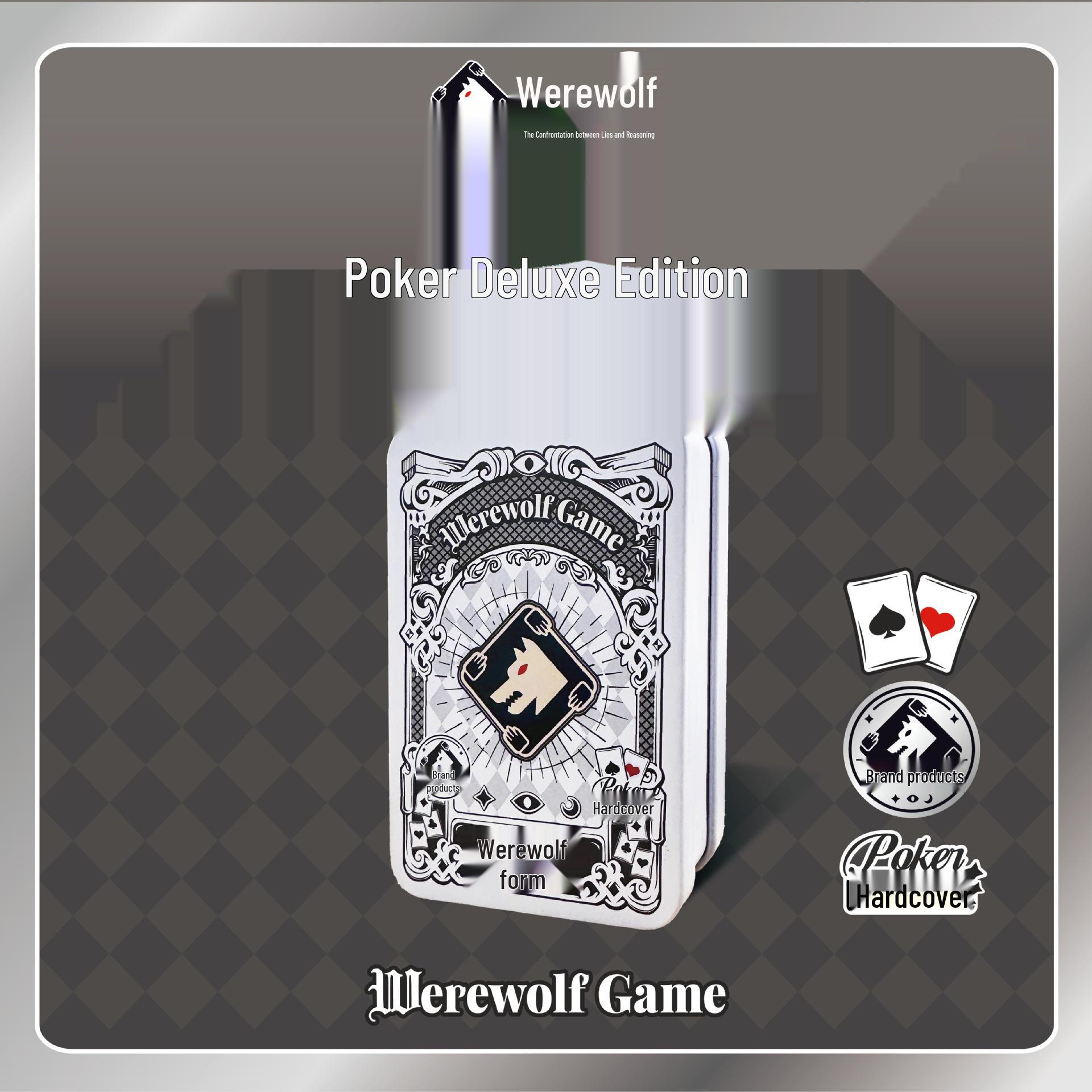 Werewolf Poker Cards Deluxe Tin: 2-in-1 Classic Board Game for 2-12 Players