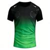 Męski T-shirt Sportowy Outdoorowy Koszulki do Biegania Wzór Gradientowy Nadrukowany T-shirt Wygodny Szybkoschnący Krótki Rękaw Unisex Top