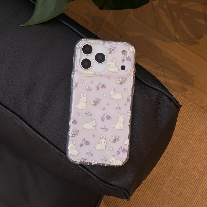 

Stylish 3D Floral Rabbit Phone Case for iPhone 14/15/16/17 Pro Max iPhone 15