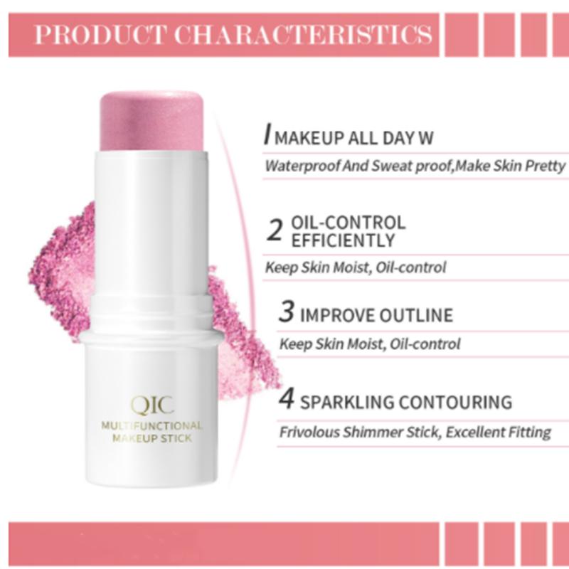 QIC Multi-function Cosmetic Pen Powder Blusher High Gloss Cosmetic Pen Pearl Light Fine Shiny Matte Brightening Facial Makeup Shadow Pen