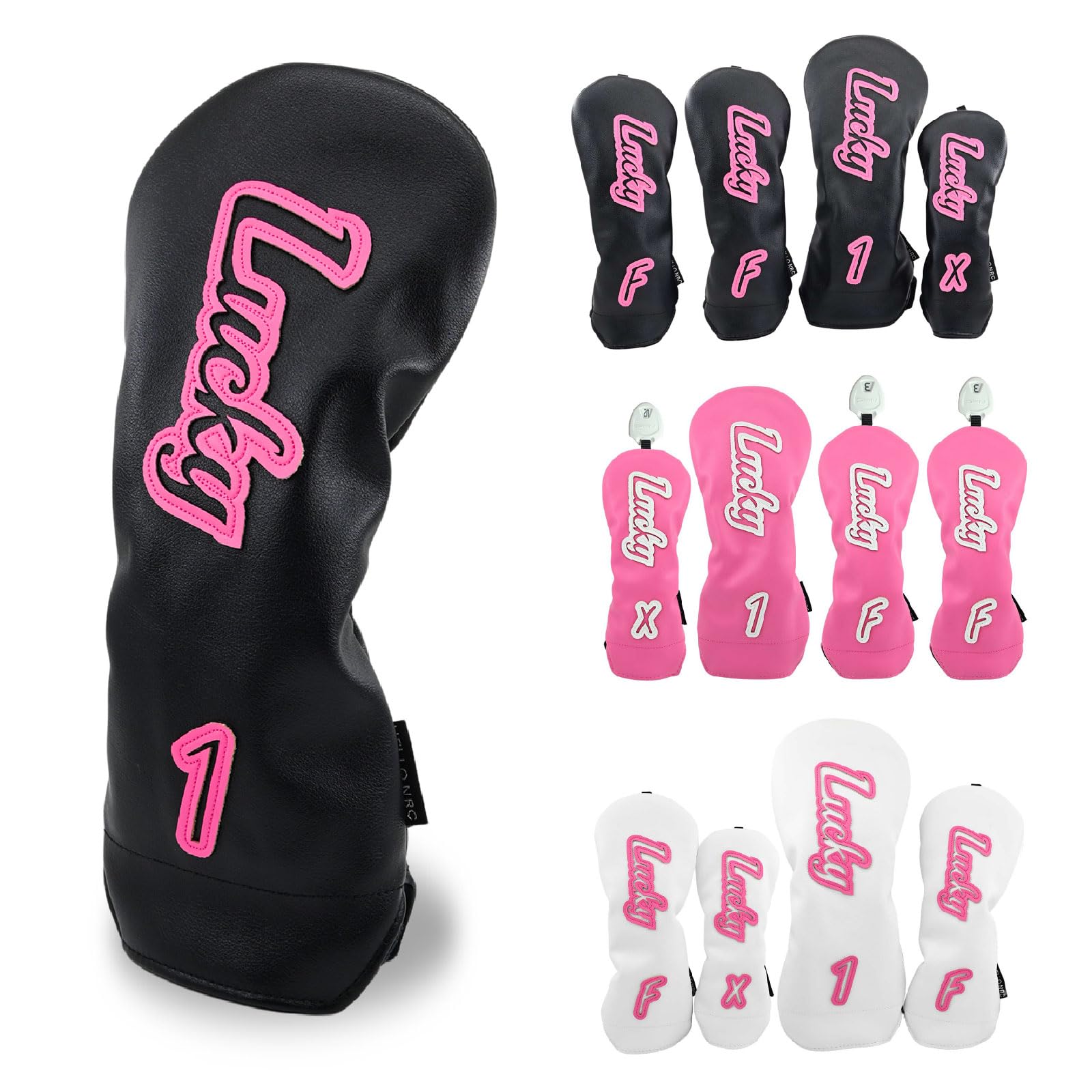 

Waterproof Lucky Golf Headcover for and UT Clubs Drivers, Woods, Utilities, (Black, F) чёрный