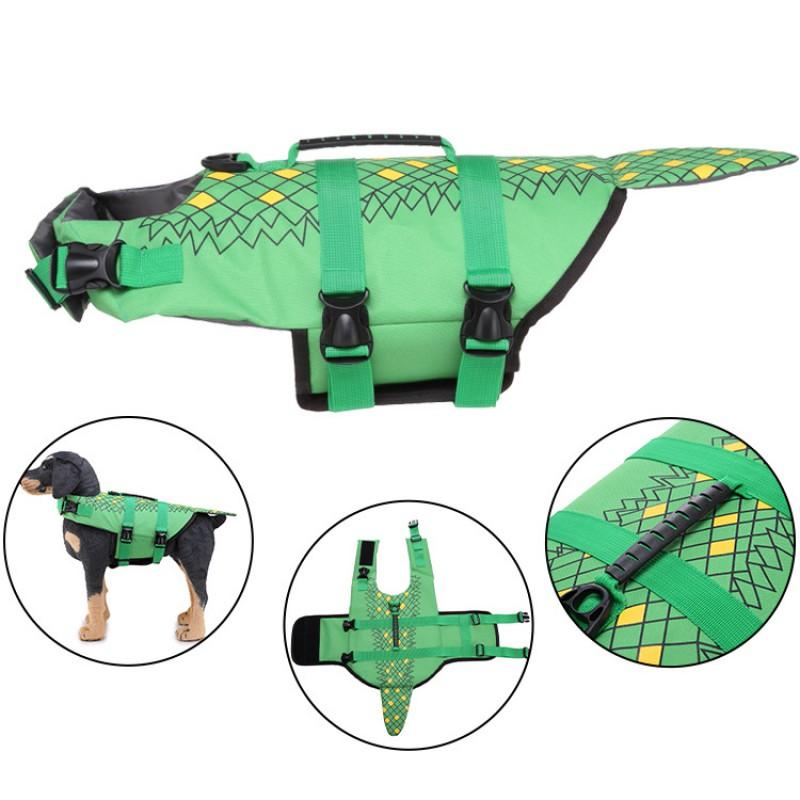 Pet Life Jacket Medium To Large Dogs Swimming Vest With Reflective Stripes Adjustable Hook-and-Loop