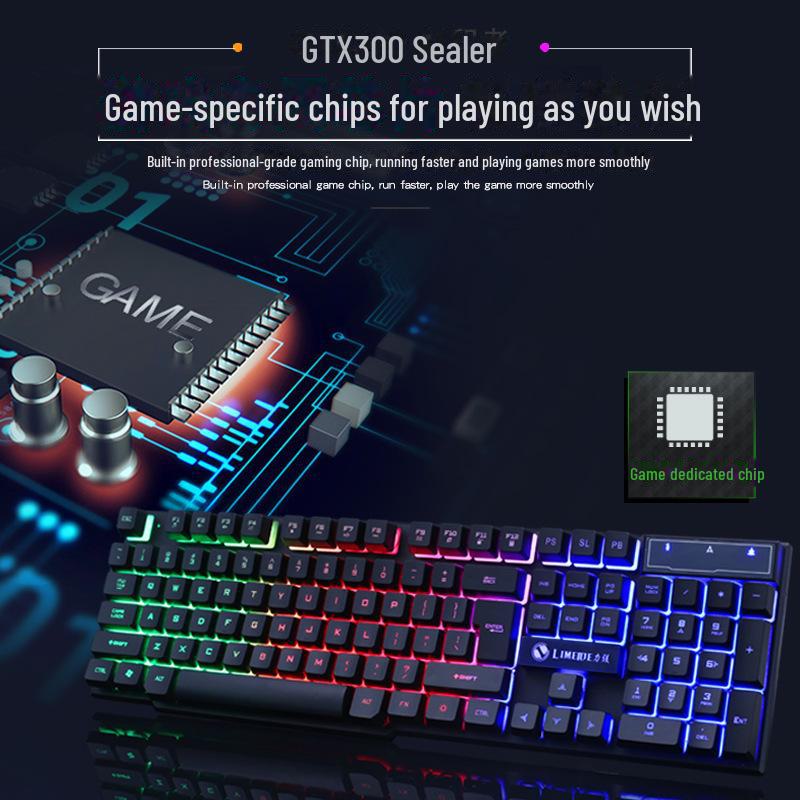 Set tastatură și mouse pentru jocuri cu iluminare din spate Limei GTX300 cu senzație mecanică