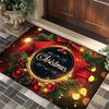 Exquisiter Weihnachtsteppich Badezimmerteppich Anti-Rutsch und Retro Saugfähige Matte Fußmatte Neujahrsparty Rote Heimdekoration Teppich