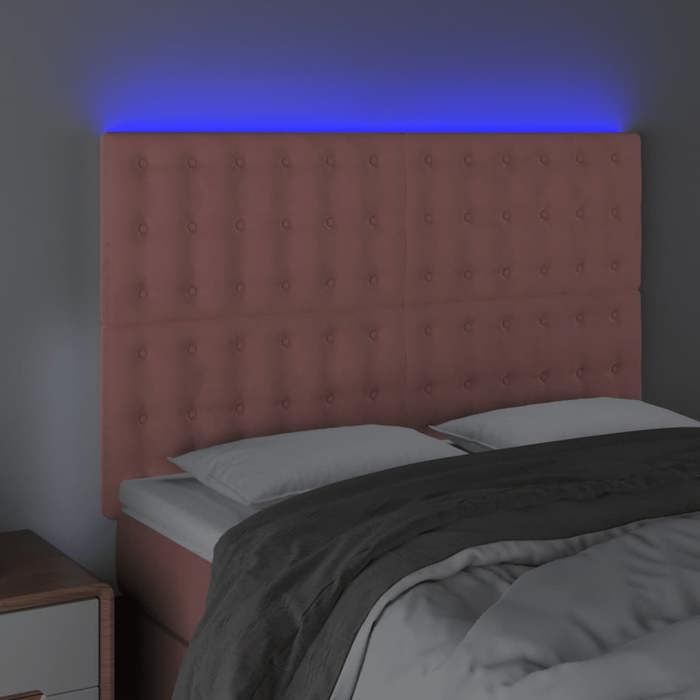 VidaXL LED Headboard Bedroom Furniture Double Bed Accessory Head of Bed Frame Interior Pink 3122911