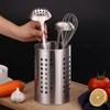 Silver Stainless Steel Chopsticks Cage Hollowed Tableware Storage Tube Chopstick Basket  Knives