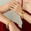 Elegant Gold-Plated Zircon Elastic Bangle: Korean-European Style Women's Jewelry