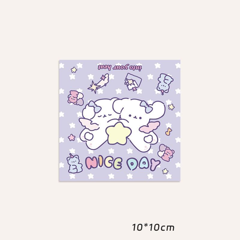 10PCS Kawaii Cartoon Summer Puppy Card Head Card Back Opp Bag Cute Kpop Star 3 Inch Photo Card DIY Decor Packing Material