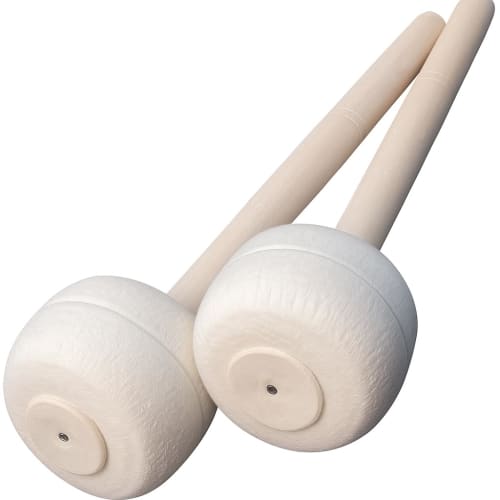 

Cobalt Planet Bass Drum Mallets, Set of 2, Felt Drumstick Mallets for Brass Band, Marching Gongs, Timpani, and Bass Drums (White, Set of 2)
