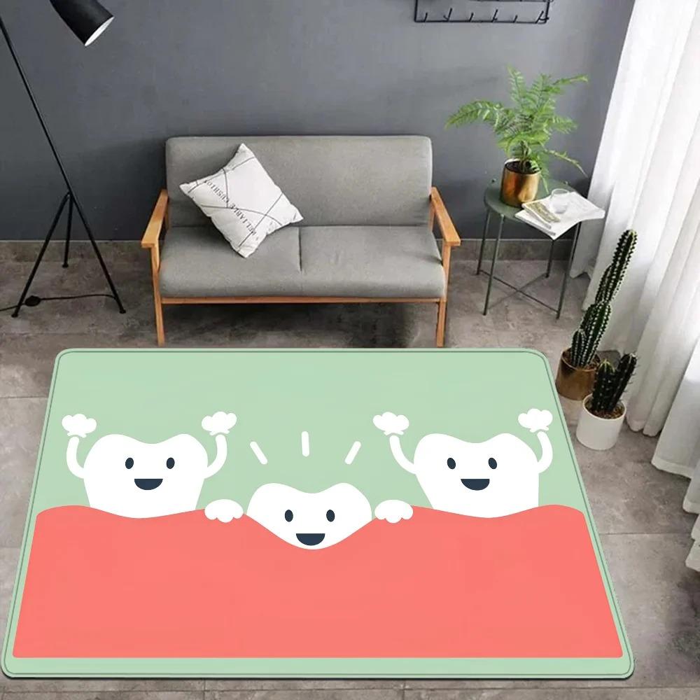 Cute Cartoon Tooth Welcome Doormat Non Slip Dental Office Living Room Decoration Washable Bedroom Kitchen Rug Home Decor Mat