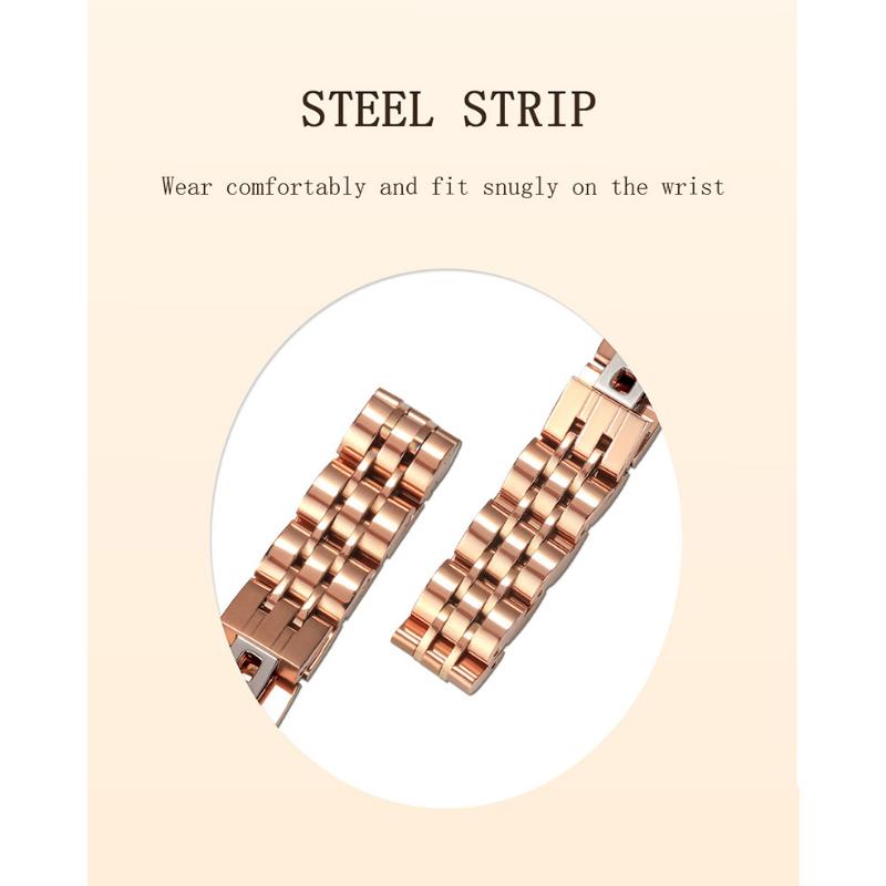 SANDA Women Quartz Watch Fashion Elegant Rose Gold Simple Roman Analog Display Stainless Steel Strap Wristwatch for Ladies