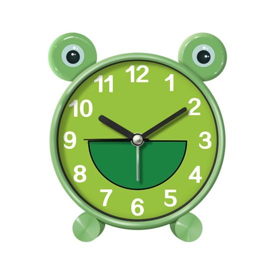 Battery Operated Desk Clock Cartoon Animal Alarm for Students, Non-Ticking Quiet Movement Kids Room Clock, Home Bedroom Small Decorative