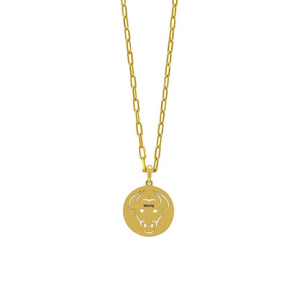 Minimalist 12 Constellations Stainless Steel Pendant Necklace - Hollow Round Sweater Chain