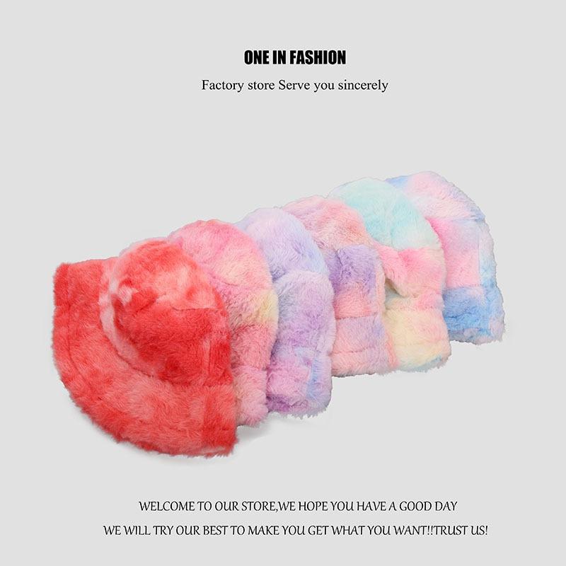 Lady Winter Bucket Hat  Fisherman Cap Warm Furry Cap Fluffy Hats