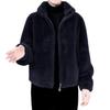 Women Winter Coat Thick Faux Fur Turn-down Collar Short Type Zip-up Cardigan Long Sleeves Cold-proof Outerwear School Outdoor Jacket