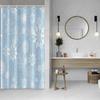 Snowflakes Shower Curtain For Bathroom Merry Christmas Decor Shower Curtain Set With Hooks Red White Snow Flowers Mas Waterproof