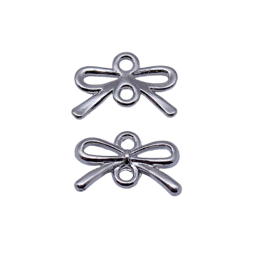 Double Hole Bow Connectors Cute Ribbon Charms For Earring And Bracelet Making