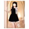 Reines Verlangen ärmelloses Neckholder-Kleid Damen Sommer Temperament Fortgeschrittener Sinn kleine Schleife Taille kurzer Rock
