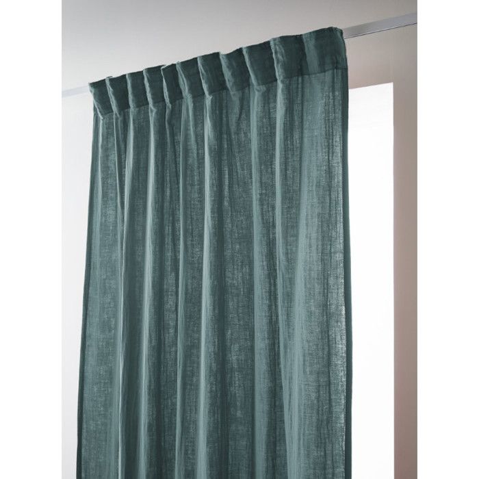 Set of 2 Pencil Pleat Curtains "Gaïa" 140 X 240 Cm "Cotton Gauze" - Gaia Duck - 2 Panels 140 X 240 Cm