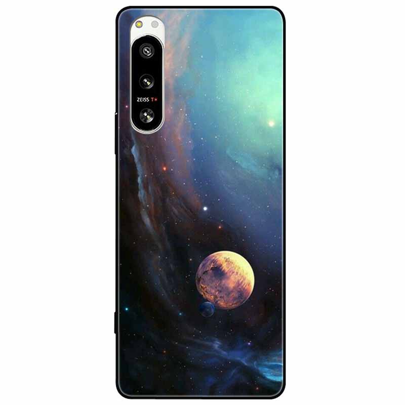 For Sony Xperia 5 IV / 10 IV Case 10IV Soft Black Silicone Forest Painted Phone Back Covers For Sony Xperia 1 IV Case TPU Coque