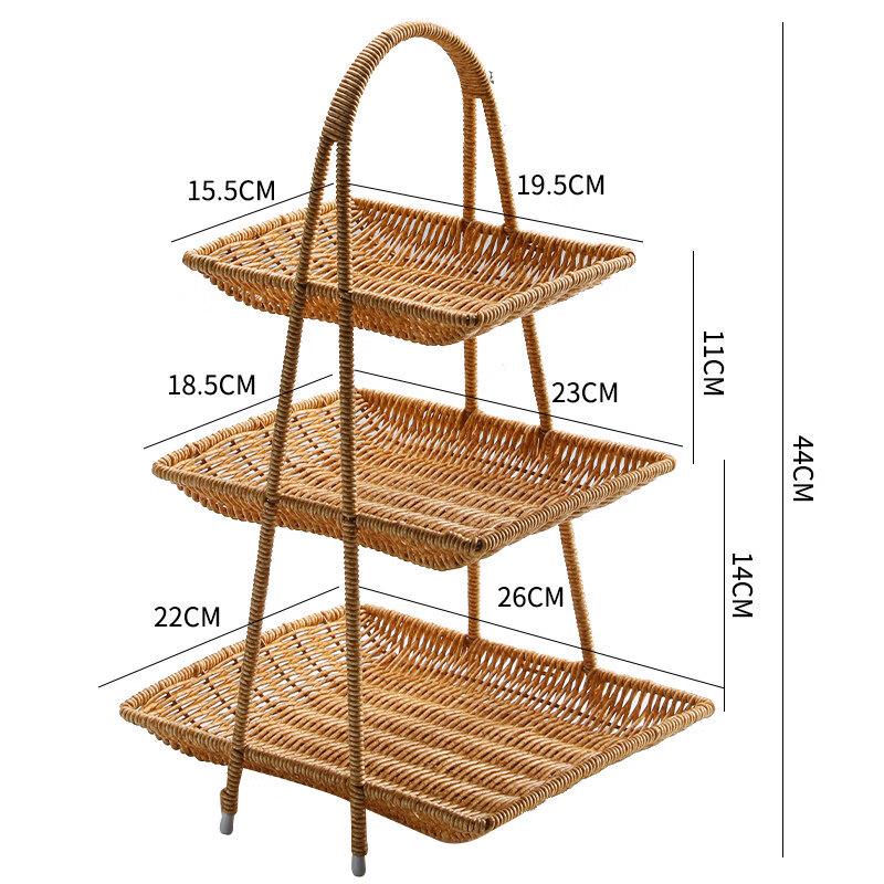 

European Style Multi-layer Rattan Fruit Basket