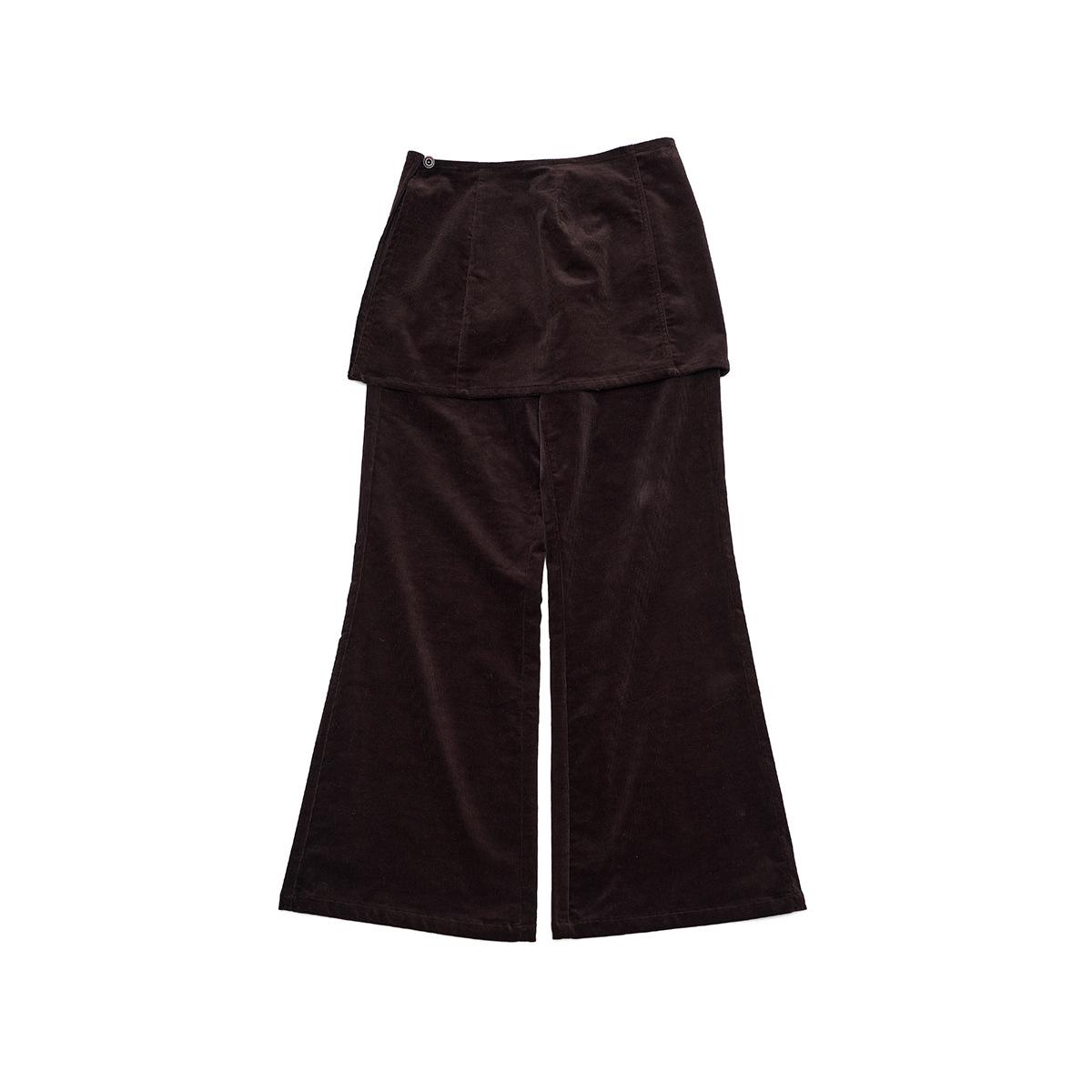 

Dai He Winter Corduroy High-Waist Flare Pants Two-Piece Set, H9286. Large кофейный