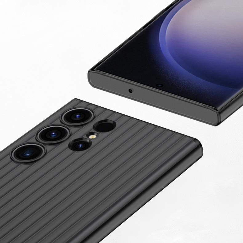 Corrugated Grating Pattern Suitable for Samsung S25edge Mobile Phone Case Ice Fog Matte S24ultra Anti Fall PC Protection Case