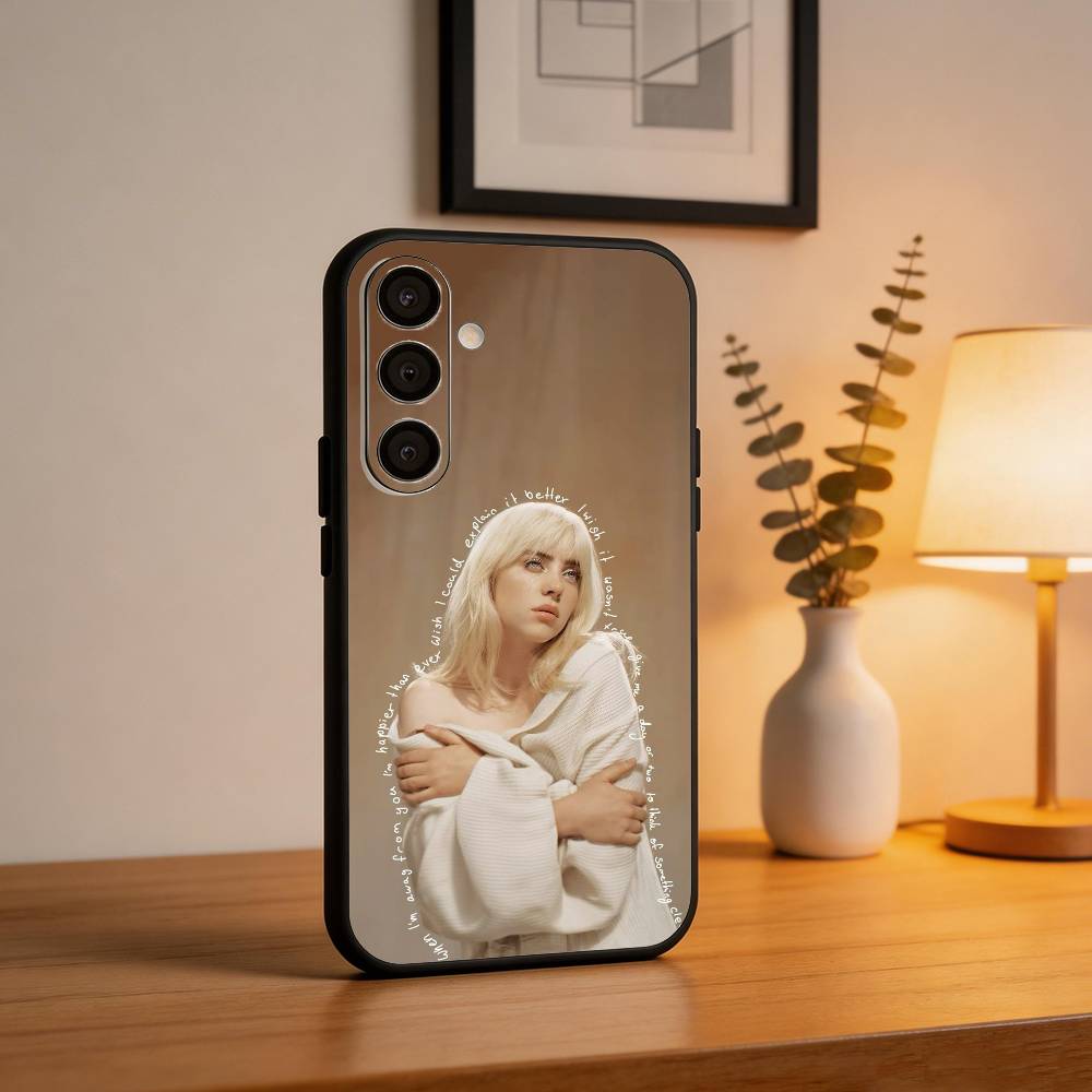 Fashion B-Billies E-Eilishs Phone Case For Samsung A73,A21s,A22,A31,A32,A52,A53,A71,A80,Soft Black Shell