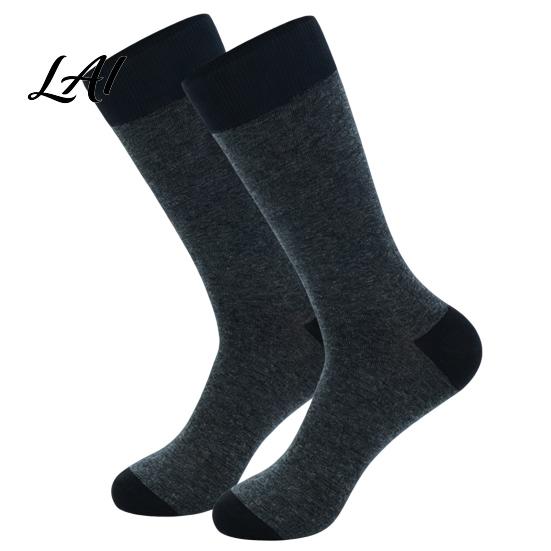 Daily Commute Work Socks Men Striped Crew Socks Cotton Dress Moisture Wicking Everyday Wear Resistant Breathable for Business Office Casual