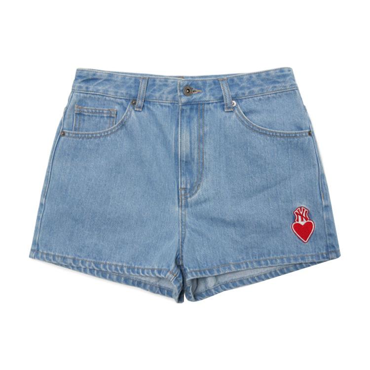 New MLB New York Yankees Denim Shorts Women's Blue 3FDPH5023-50BLL