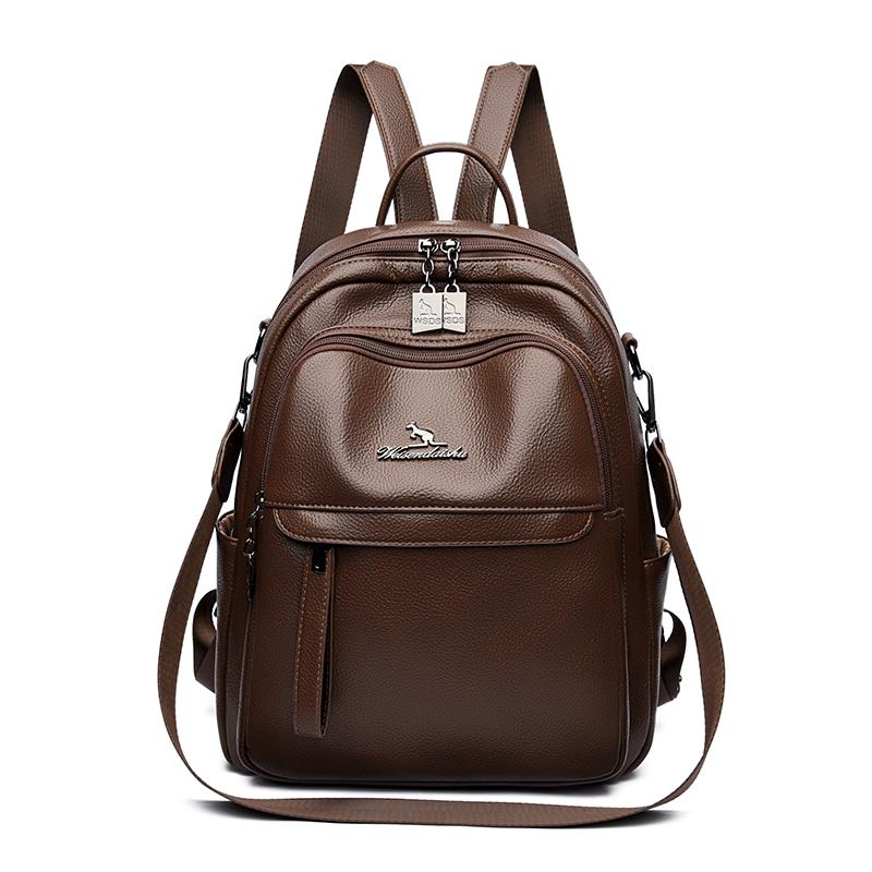 

New Classical Fashion High Quality Soft Leather Travel Backpack Women Large Capacity Luxury Shoulder Bags School Bag Backpacks