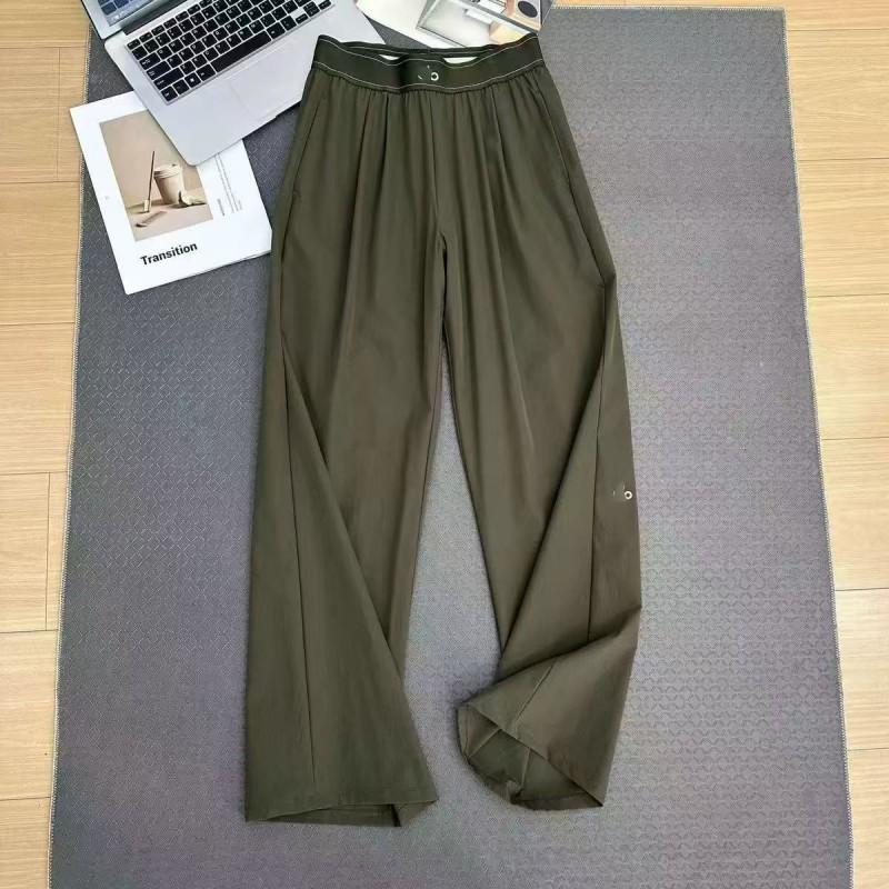Womens High Waist Straight Leg Woven Casual Pants Reflective Print Daily Wear