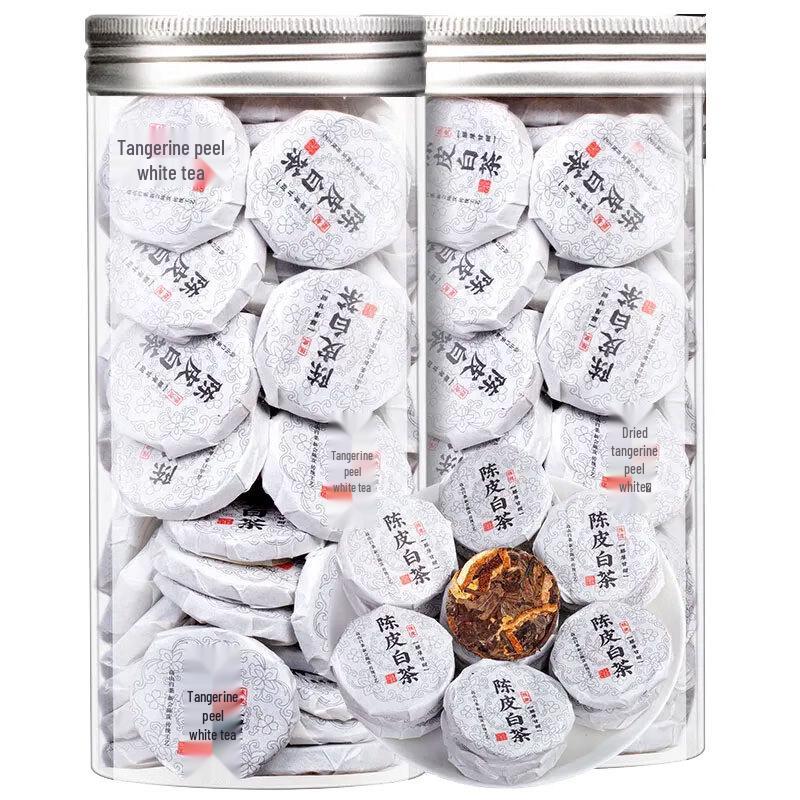 Yachaopo Fuding Old Shoumei White Tea with Aged Tangerine Peel, 2x250g Cans