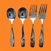4PCS Stainless Steel Flatware Set For Kids, Include 2 Spoons And 2 Forks, Toddler Cutlery Set, Cute Children Flatware, For Home