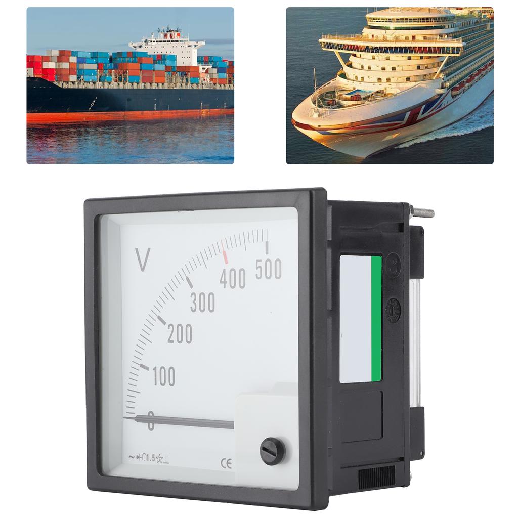 Voltmeter Volts Meter Right Angle Pointer Gauge AC 0‑500V Boat Cabin Dash Instrument