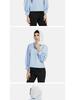Women's Korean Fashion Lantern Sleeve Square Collar Shirt - Solid Color, Loose Fit