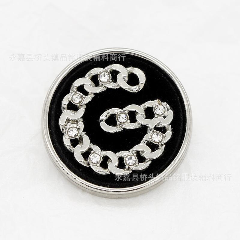 6Pcs Luxurious Design Inlaid With Rhinestones Metal  Button For Clothing Coat Skirt Clothing Accessory High Qulity Glod Black