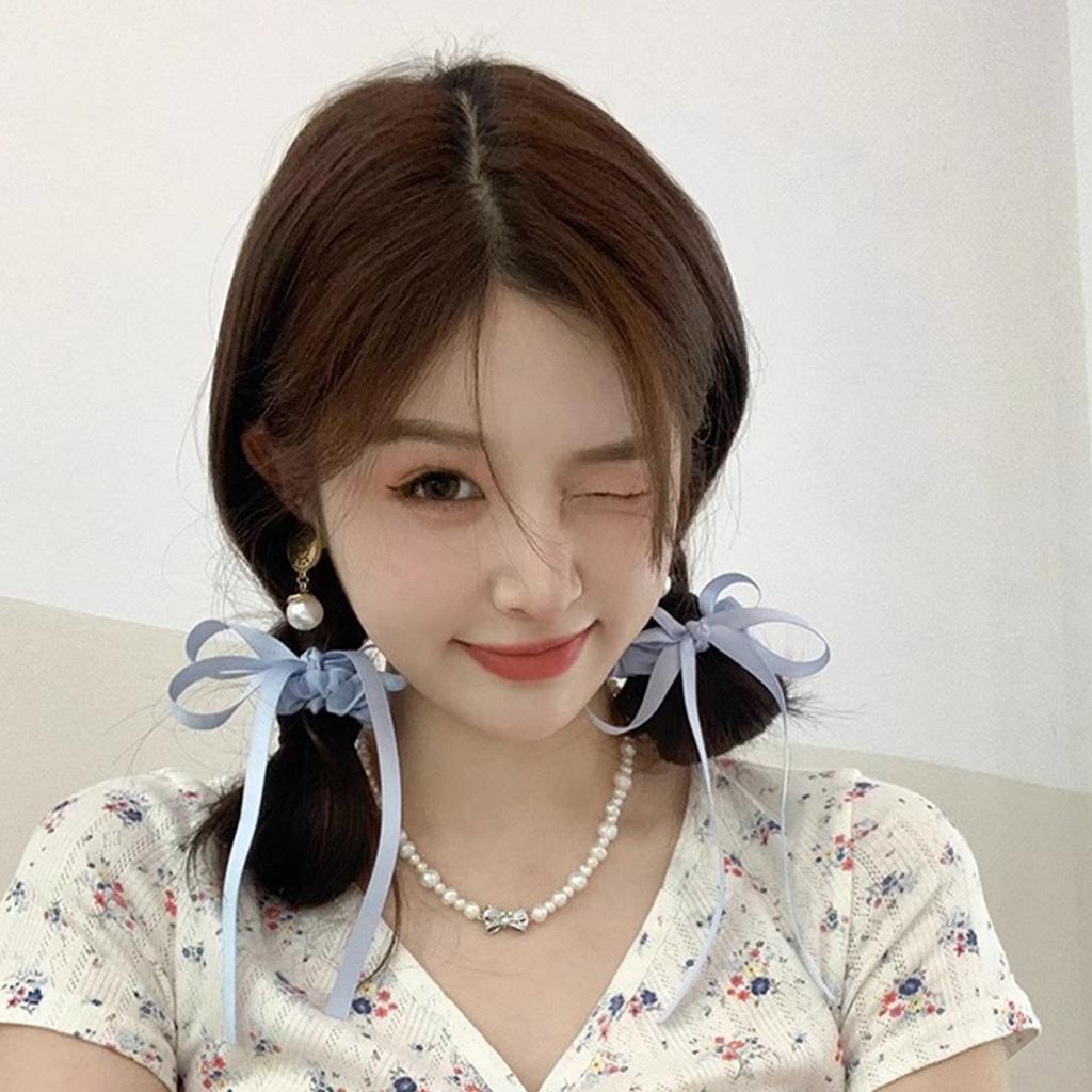 Princess Balletcore Bow Hair Tie Bowknot Ponytail Holder Enchanting Y2K Style Bowknot Hair Tie Hair Rope