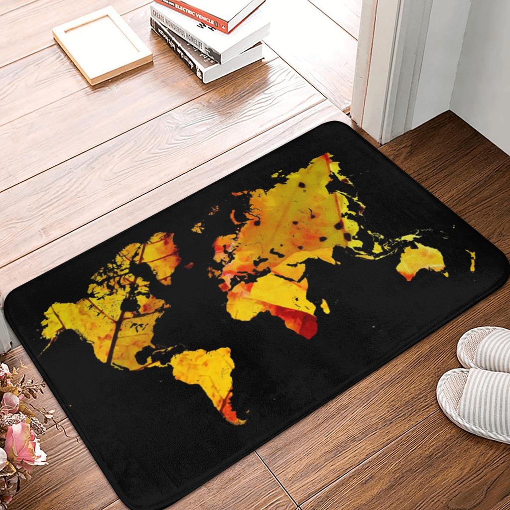 Mappa del Mondo Blu Zerbino Tappetino Antiscivolo Bagno Cucina Giardino Tappeto Tappeto 40*60cm
