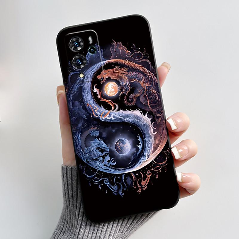 For ZTE Blade V40 Pro/ZTE 9046 Case Cute Love Rabbit Funny Black Matte Soft TPU Protective Back Cover For ZTE V40 Pro Phone Case