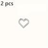 2pcs Stainless Steel Plating Earrings, Heart-shaped Earring Decorations, Fashion Pendant Decorations