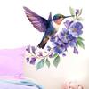 Cartoon Aesthetic Purple Floral Hummingbird Wall Stickers, Self-Adhesive Decor for Room Bedroom Decoration