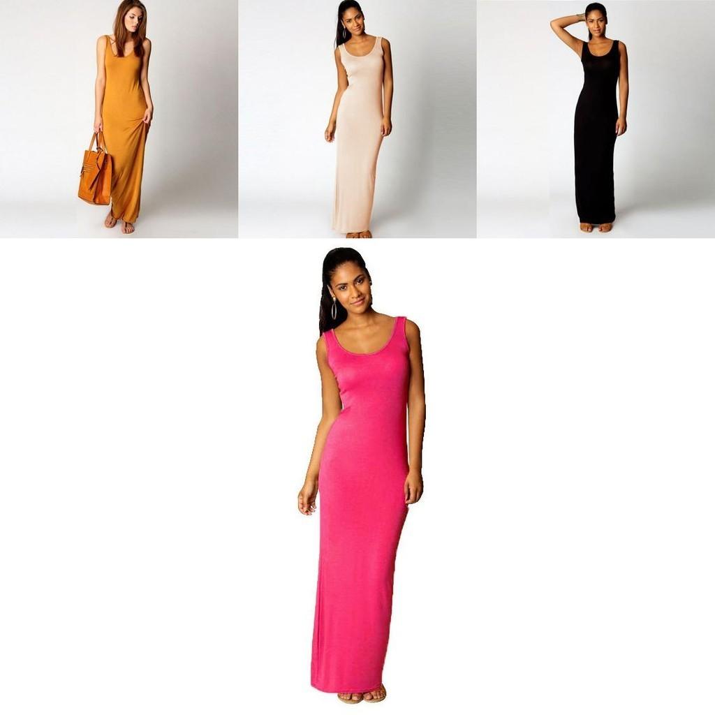 Elegant Women Sleeveless Bodycon Maxi Dress For Casual Beach And Daily Wear