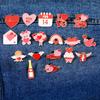 18 Estilos Broches de Esmalte Amor Dia dos Namorados Casal Romântico Amantes Pins de Coração Rosa