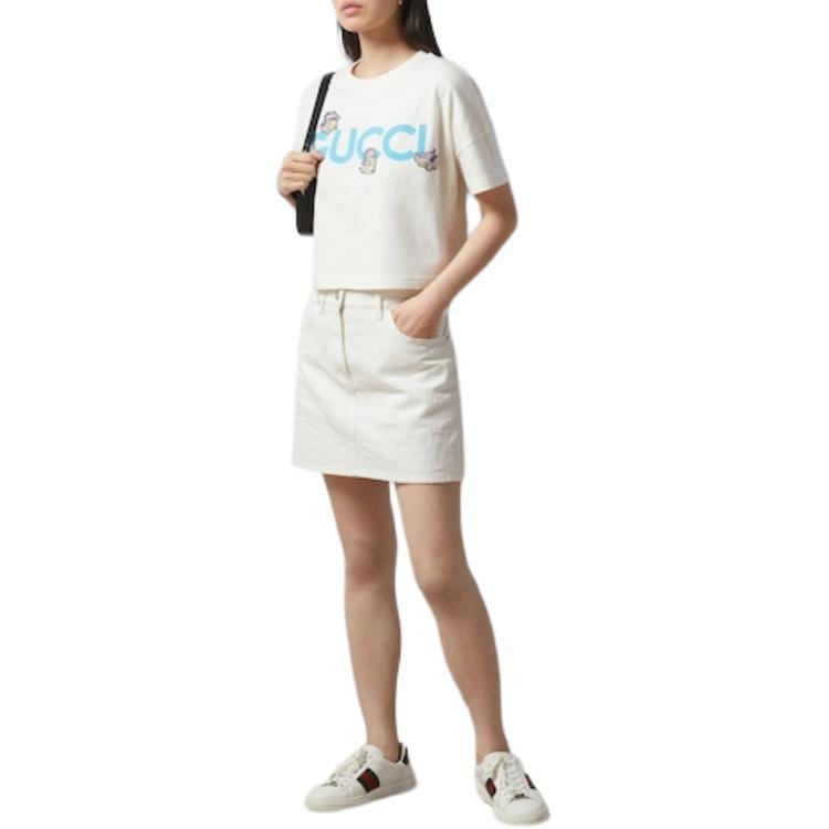 GUCCI SS24 Drop Shoulder Sleeve T Shirt Women's 779016-XJGED-5358